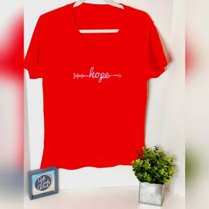 Ladies' Tagless V-neck Tee & Free Gift